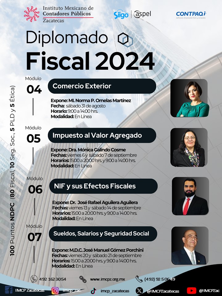 IMCPZacatecas's tweet photo. ¡𝗗𝗶𝗽𝗹𝗼𝗺𝗮𝗱𝗼 𝗙𝗶𝘀𝗰𝗮𝗹 𝟮𝟬𝟮𝟰📷

#diplomadofiscal2024 #fiscal #curso #seminario #diplomadoonline #onlinefiscal #cursoonline #imcpzacatecas #comercioexterior  #personamoral #personafisica #seguridadsocial #nif #sueldosysalarios https://t.co/kRcAuSVbPZ