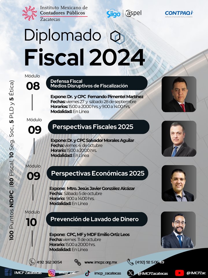 IMCPZacatecas's tweet photo. ¡𝗗𝗶𝗽𝗹𝗼𝗺𝗮𝗱𝗼 𝗙𝗶𝘀𝗰𝗮𝗹 𝟮𝟬𝟮𝟰📷

#diplomadofiscal2024 #fiscal #curso #seminario #diplomadoonline #onlinefiscal #cursoonline #imcpzacatecas #comercioexterior  #personamoral #personafisica #seguridadsocial #nif #sueldosysalarios https://t.co/kRcAuSVbPZ