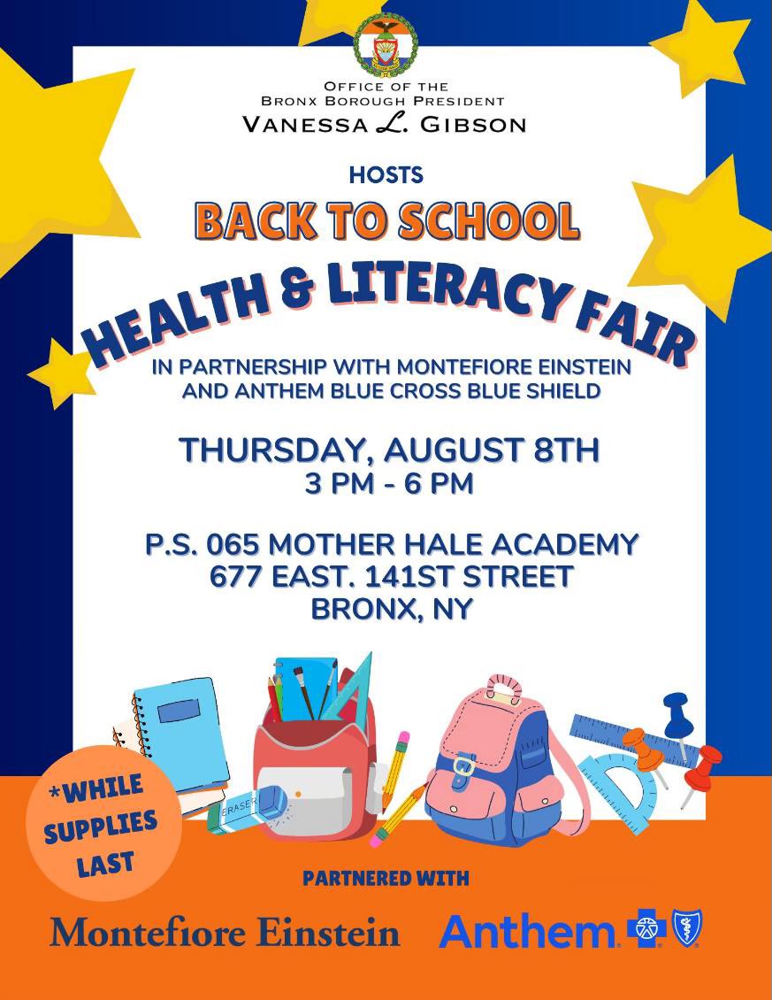 NYPD40Pct's tweet photo. Despite the rain, we had a great turnout at the Bronx Borough President's Back to School Health and Literacy Fair at P.S. 65 Mother Hale Academy. Thanks to everyone who attended and utilized the services provided. #CommunityAffairs #BackToSchool #Bronx https://t.co/c3JI9jqMvu