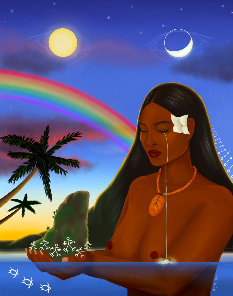 minetgot21's tweet photo. “I TINITUHON” a digital painting of the chamoru creation story! (: https://t.co/5Jp4kirBwY