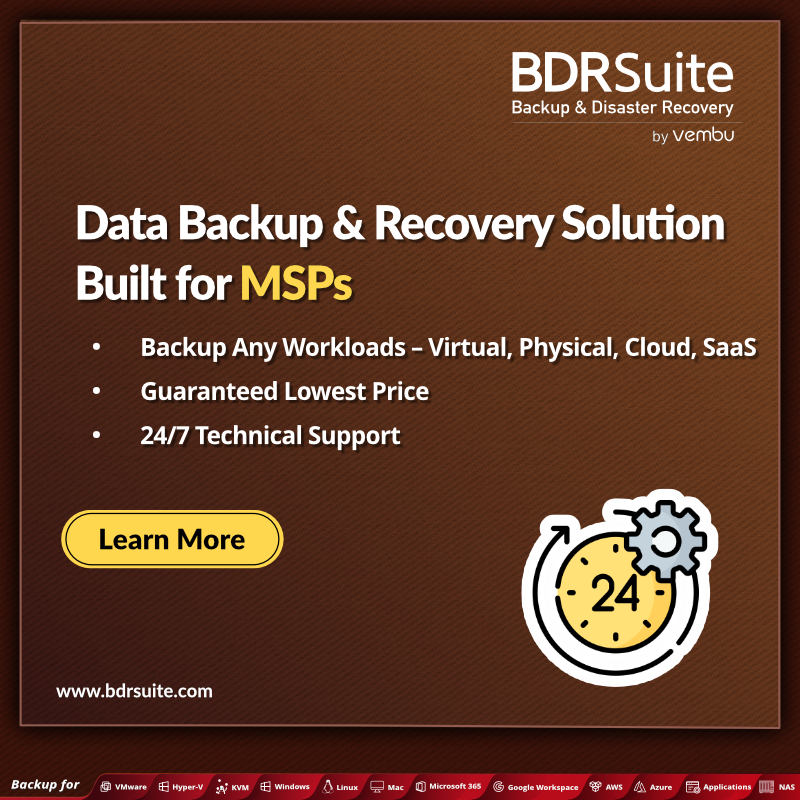 vembutech's tweet photo. Explore business opportunities tailored for #MSPs and Channel Partners for scaling your business to higher level using our BDRSuite Data backup solution. Join our Partner Progem now. https://t.co/J0IiOQACj3
#MSP #MSPBackup #Databackup #Dataprotection #Channelpartner https://t.co/GOl52RJrAi