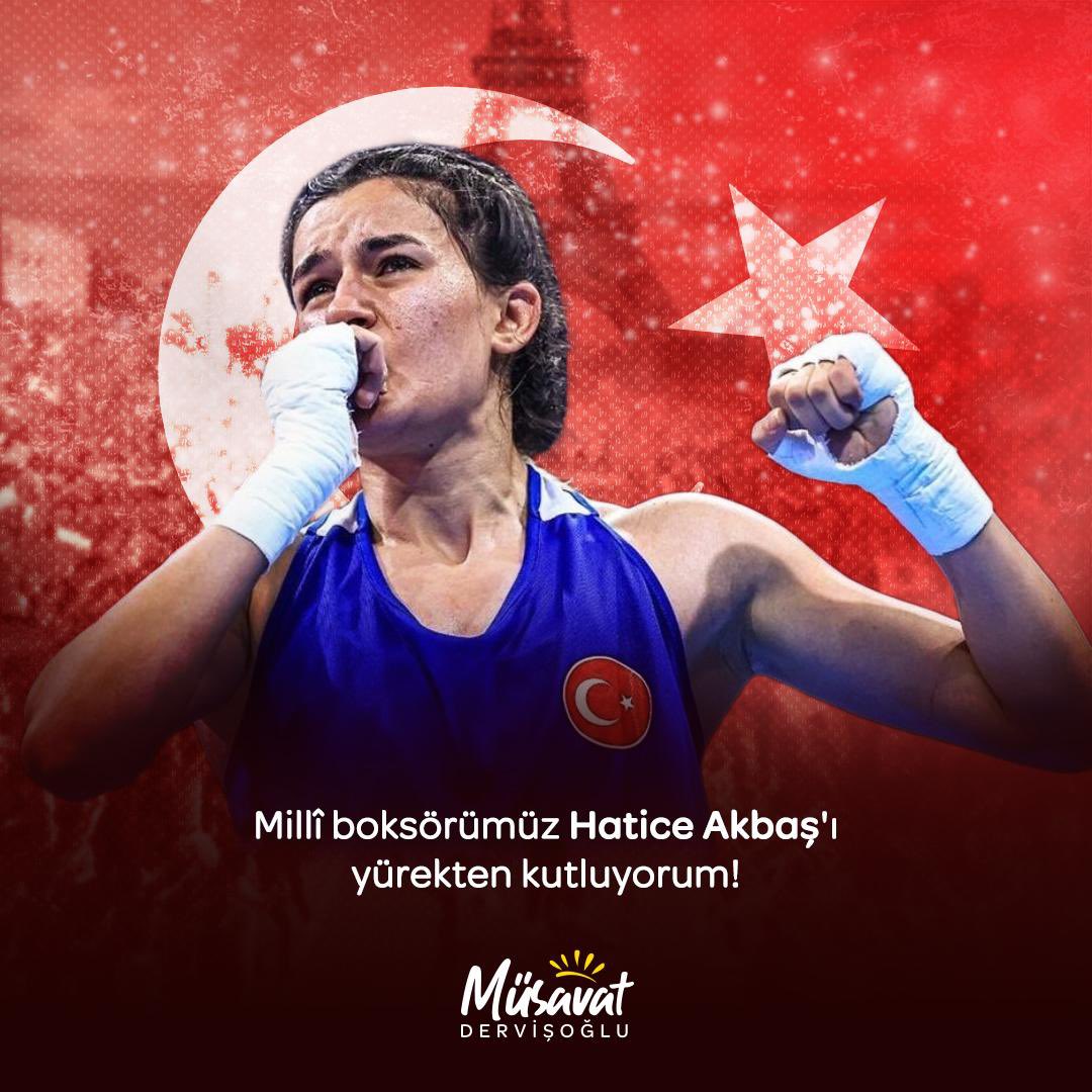 MDervisogluTR's tweet photo. #Paris2024 Olimpiyat Oyunları'nda gösterdiği muhteşem performansıyla, hiç kaybetmediği inancıyla ve mücadele hırsıyla ülkemize gümüş madalya kazandıran millî boksörümüz #HaticeAkbaş'ı yürekten kutluyorum.

İlk olimpiyatında tarihi bir başarı göstererek gönüllerimizin şampiyonu oldu!

Başarıları daim, yolu açık olsun!