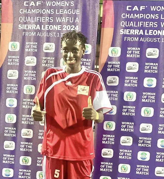 GamWomen's tweet photo. Red Scorpions defeated last year @a_wafu zone A champions AS Mandé (Mali) by 1-0.

A brilliant free-kick from last season’s GFF-W league one top scorer Kumba Kuyateh was the difference between the two teams. 

Kaddy Jatta named best player of match.

CONGRATULATIONS RED LADIES 👏 https://t.co/nMHMGDnOf4