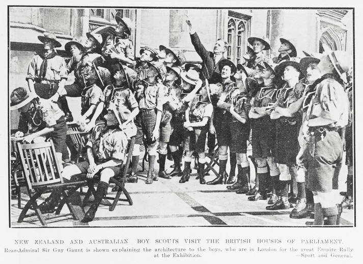 New Zealand and Australian Boy Scouts visit the British Houses of Parliament.  kura.aucklandlibraries.govt.nz/digital/collec…