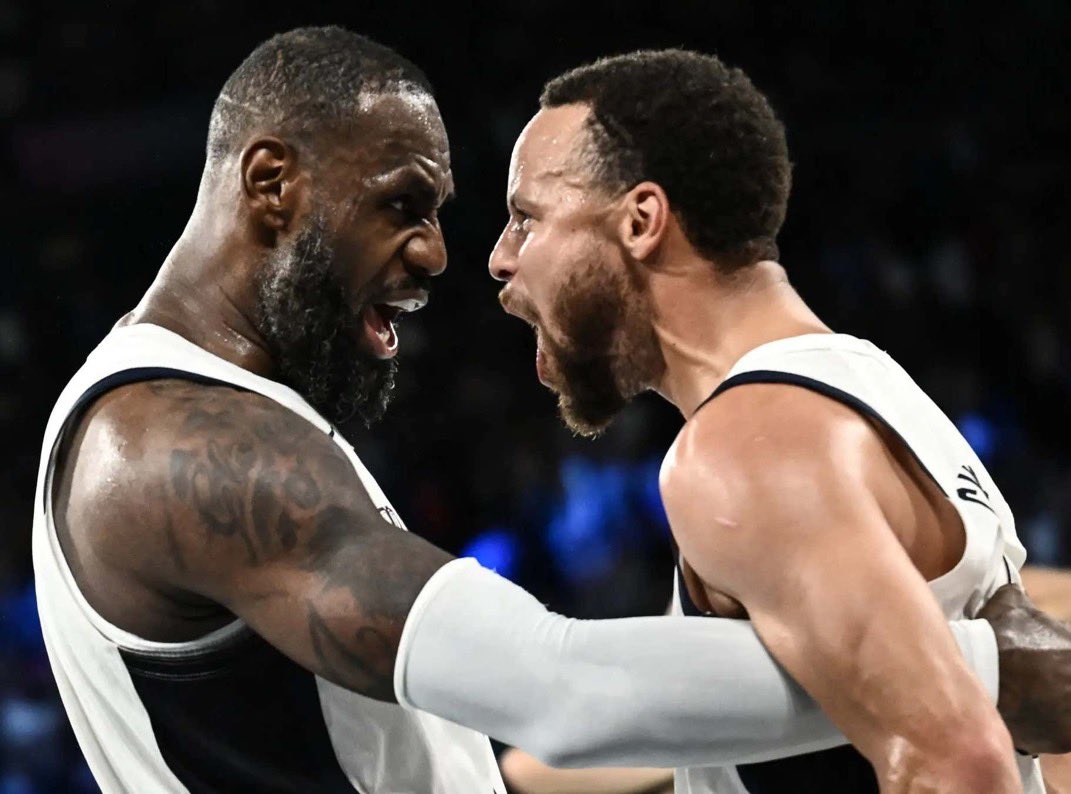 RGIII's tweet photo. Lebron James SAVED Team USA with the 4th Triple Double in Olympic History against Serbia. Chef Curry went for 36 points at 36 years old. They aren’t too old. They are the 2 BEST BASKETBALL PLAYERS IN THE WORLD. But make no mistake. They are TOO OLD FOR THIS SHIT. Ain’t no way a team with 7 NBA Champions should only beat Serbia by 4 points. Period.