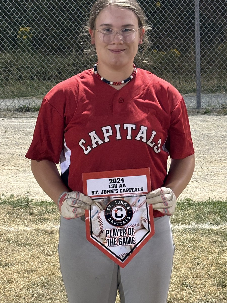 Player of the game was Kinsley Haynes! She has two hard hit balls again tonight, scored runs, and played all over the field! Great game Kins!