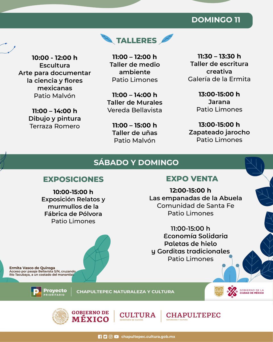 Chapultepec: Naturaleza y Cultura (@chapultepec_nc) on Twitter photo ¡Vive una aventura única en la Ermita Vasco de Quiroga!
Consulta la cartelera y disfruta de las actividades gratuitas de <a href="/cultura_mx/">Secretaría de Cultura</a> ¡Vive una aventura única en la Ermita Vasco de Quiroga!
Consulta la cartelera y disfruta de las actividades gratuitas de <a href="/cultura_mx/">Secretaría de Cultura</a>