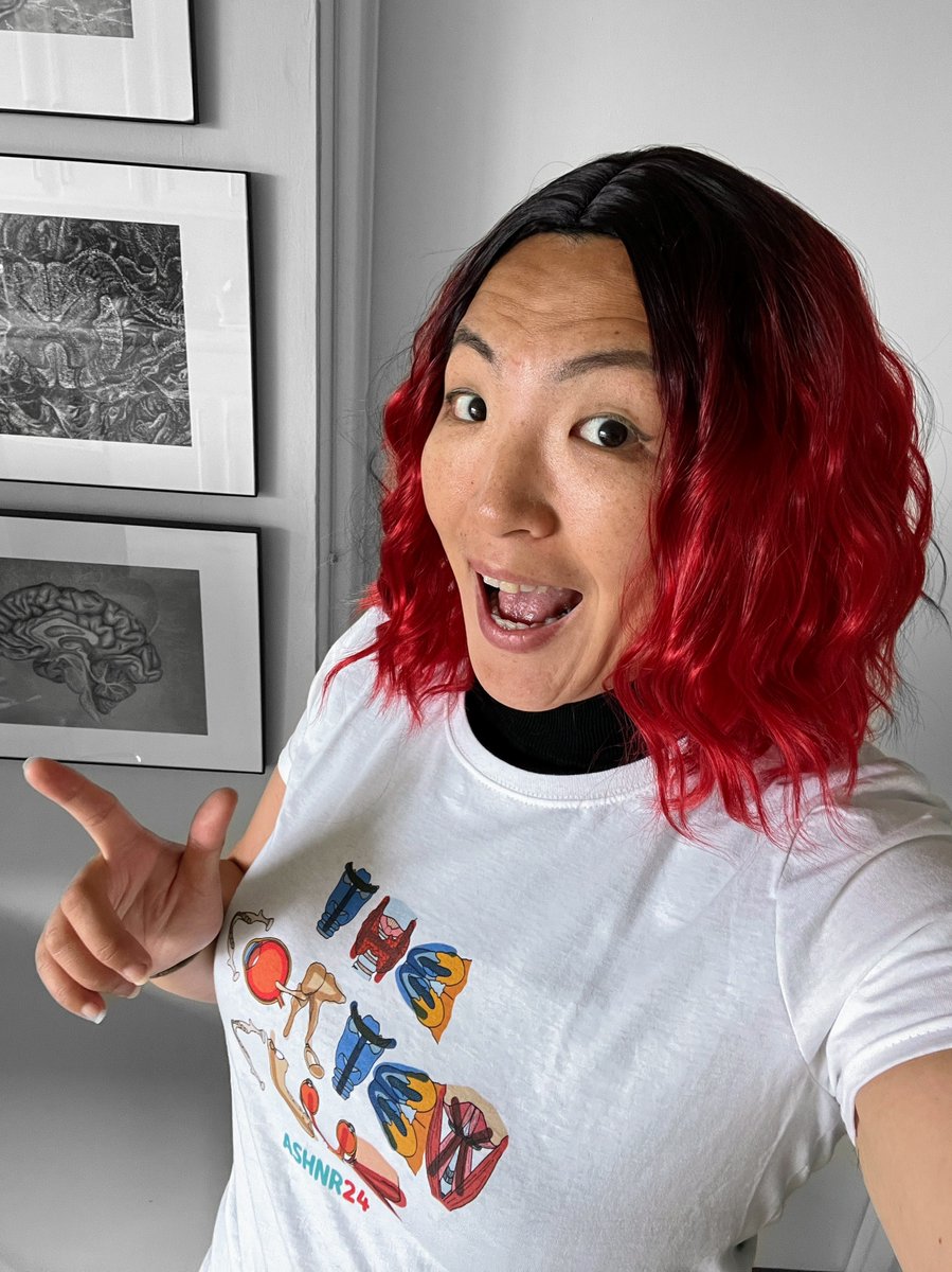 CynXinWu's tweet photo. So great to support the @hncalliance at #ASHNR24! Thanks @ASHNRSociety &amp; @thecortexclub for the opportunity! Register, donate &amp; come to beautiful San Diego for your own chance to #wigout with this whimsical shirt!
Register: https://t.co/IXJG0wU79t
Donate: https://t.co/7pr9TF8zUb https://t.co/ApnKqJYkaC