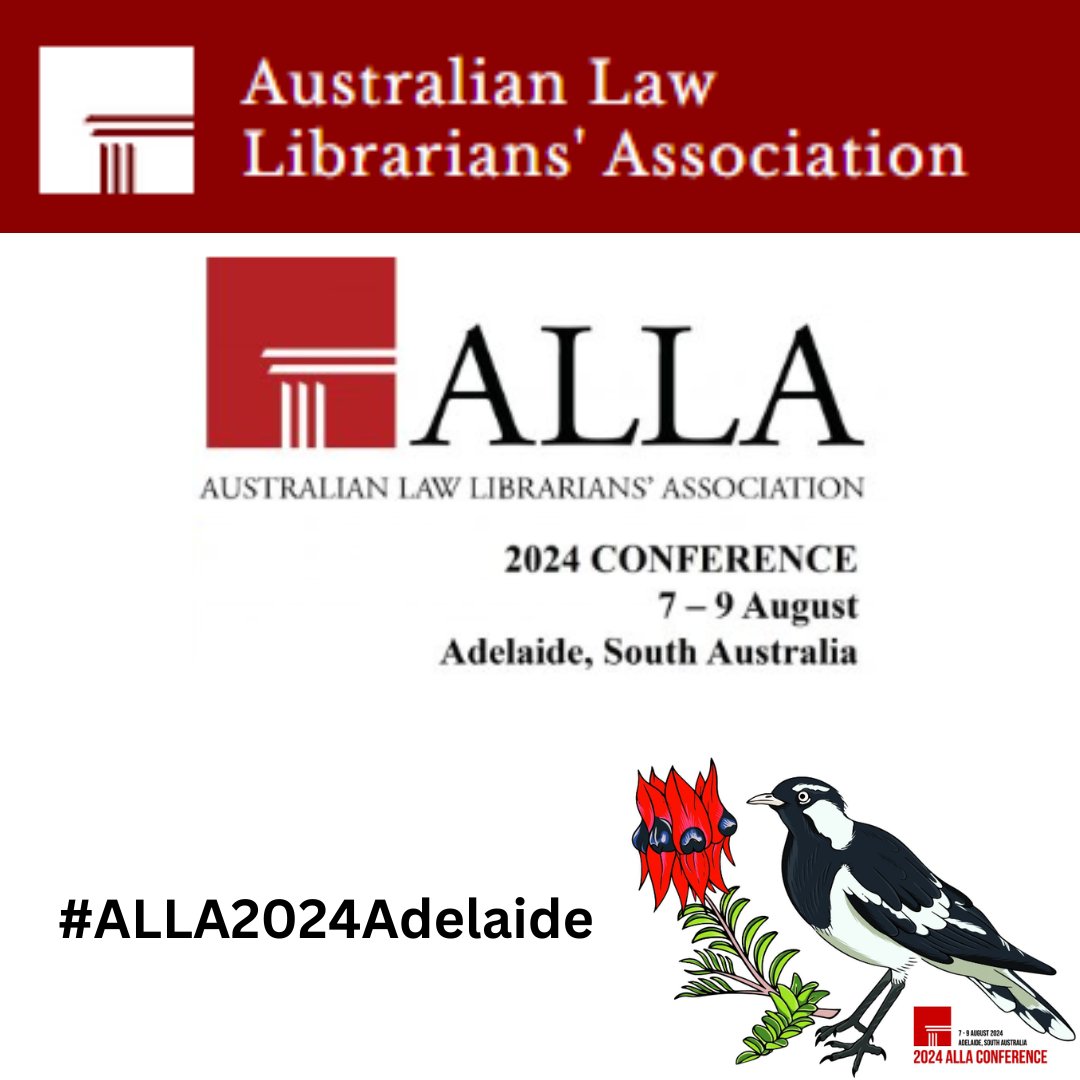 Welcome back - are you ready for Day 2 of the #ALLA2024Adelaide Conference! Day 1 was jampacked with exciting keynotes &amp; speakers. Looking forward to speakers today on the themes of Emerging Technology &amp; Innovation.
#ALLA24 #LawLibrarians 😀📚📢