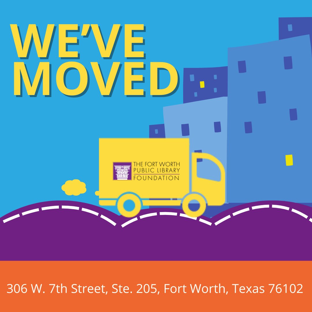 After months of unpacking and organizing, we’ve finally settled into our new office! We invite you to connect with us as we continue our mission to support the Fort Worth Public Library.