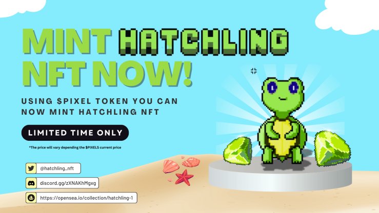 hatchling_nft's tweet photo. Greetings Everyone!🐢

We're thrilled to announce our $PIXEL minting phase to support @pixels_online!🚀

If you're interest just head over to our discord channel.

Our current price for minting is around 15 $PIXEL per/mint. 

1 $PIXEL = ($0.137~)
1 $MATIC = ($0.421~) https://t.co/f2R9zPPcoX