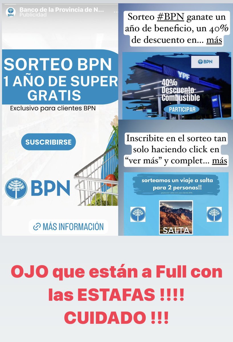 Están otra vez a full con las estafas !!! A cuidarse y a cuidar !!!