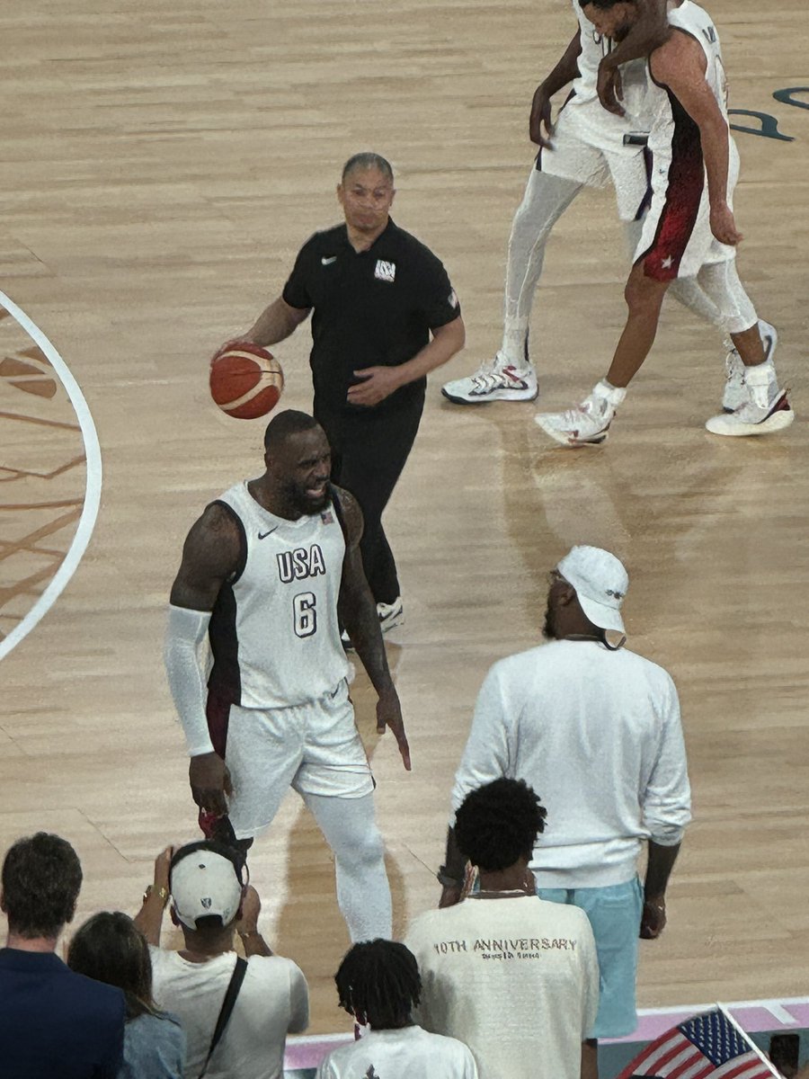 JWeeney's tweet photo. @m_brosnan Lebron took offense to Bogdon Bogdanovic and some of the other Serbian players doing Carmelo Anthony’s celebration and taunting him courtside. Carmelo the first person he went up to after the game! https://t.co/pkxUN9h2ys