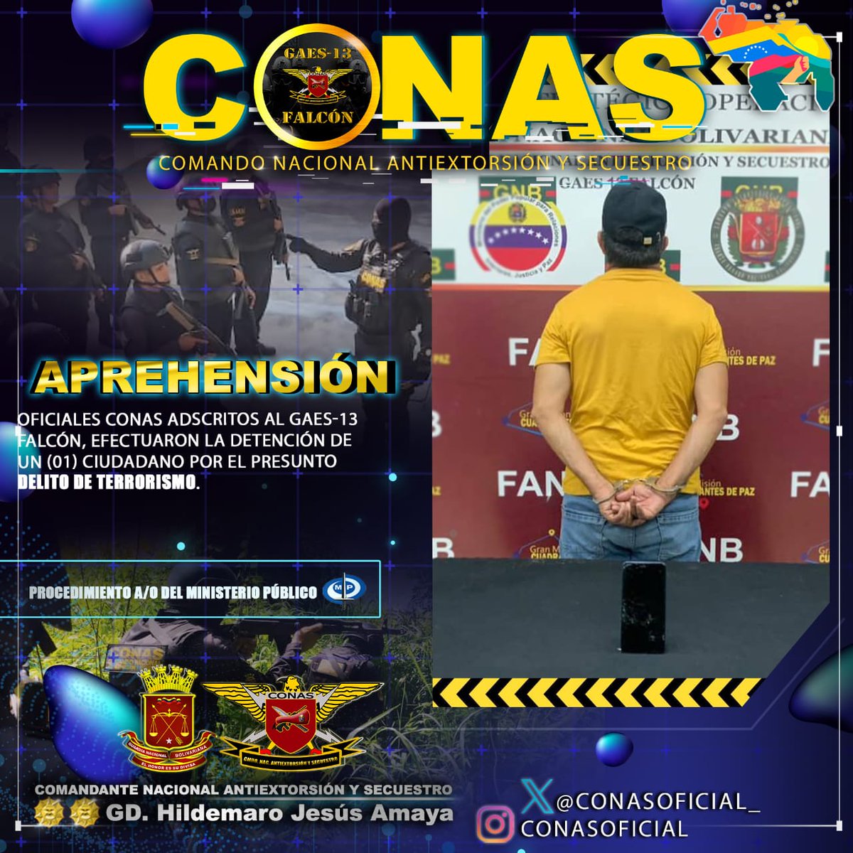 📌 El Comando Nacional Antiextorsión y Secuestro continúa trabajando por la seguridad y paz de la familia venezolana.