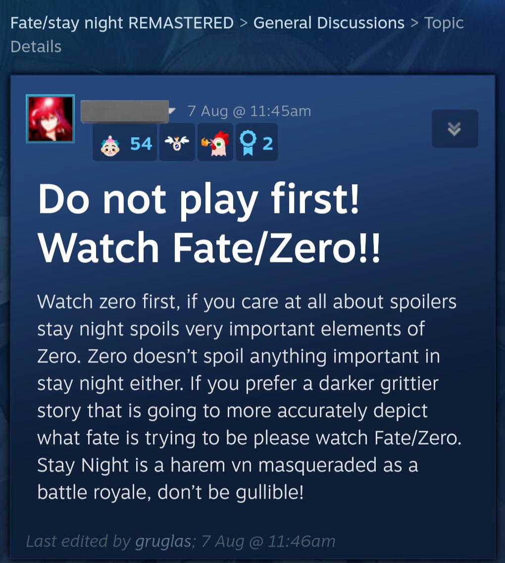 TypeRamza's tweet photo. I can’t believe there still Fate/Zero fans saying shit like this in 2024…💀 https://t.co/0OuhLsssvL