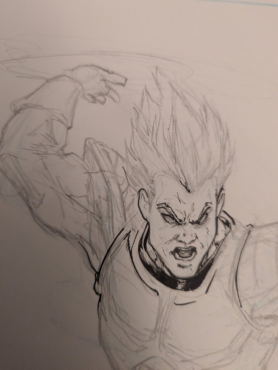 Next print piece to get colored and run with for conventions. 
#anime #animeart #DragonBall #z #goku #vegita #animedrawing