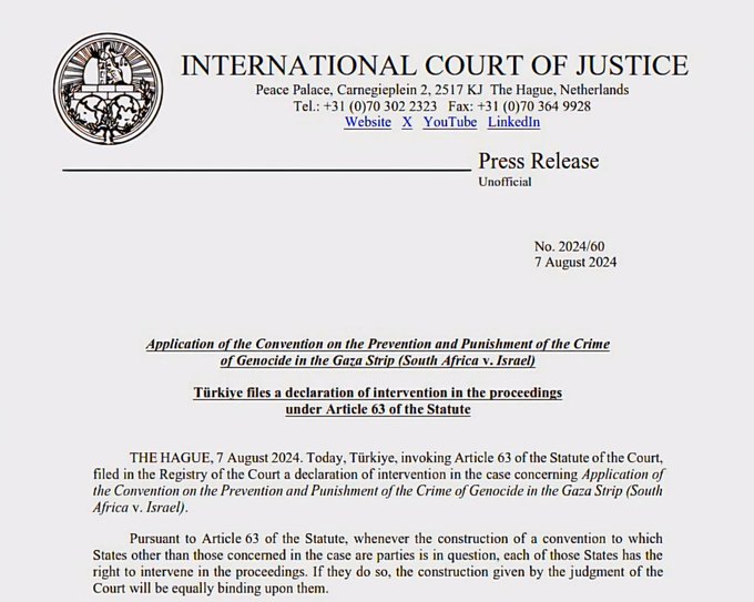La Radio del Sur (@laradiodelsur) on Twitter photo #08Ago Canciller de #Türkiye, <a href="/HakanFidan/">Hakan Fidan</a>: “Acabamos de presentar nuestra solicitud a la CIJ para intervenir en el caso de genocidio presentado contra Israel”
laradiodelsur.com.ve/?p=164273 #PuebloSonrienteYEnPaz 🇻🇪 #08Ago Canciller de #Türkiye, <a href="/HakanFidan/">Hakan Fidan</a>: “Acabamos de presentar nuestra solicitud a la CIJ para intervenir en el caso de genocidio presentado contra Israel”
laradiodelsur.com.ve/?p=164273 #PuebloSonrienteYEnPaz 🇻🇪