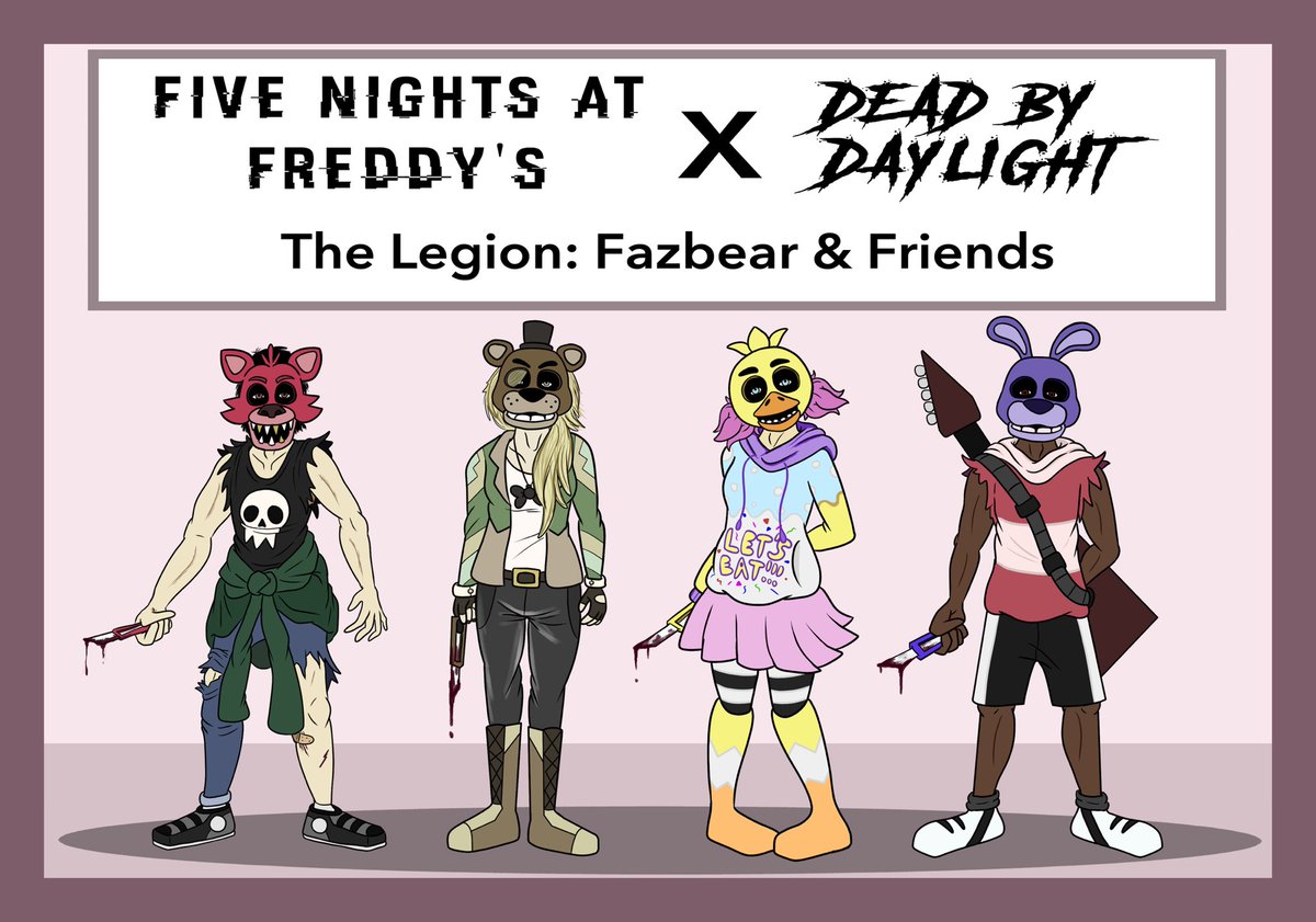 MrShwoo's tweet photo. HAPPY 10TH ANNIVERSARY!!!!

I was already planning on making these BEFORE the announcement of an official collab happened but man was it the perfect motivation to finish this set

So I proudly present, Mr Shwoo's @FNAF_ScottGames x @DeadbyDaylight Cosmetic Collection Concepts: https://t.co/C7qCGbYGPw