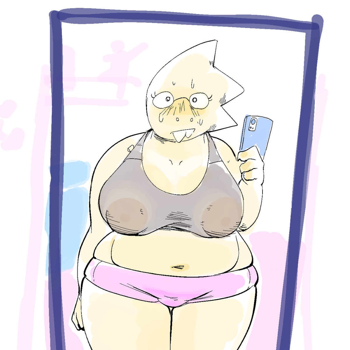 box_chan_'s tweet photo. *you asked Alphys for a selfie, she tried* https://t.co/UwaNerlWrH