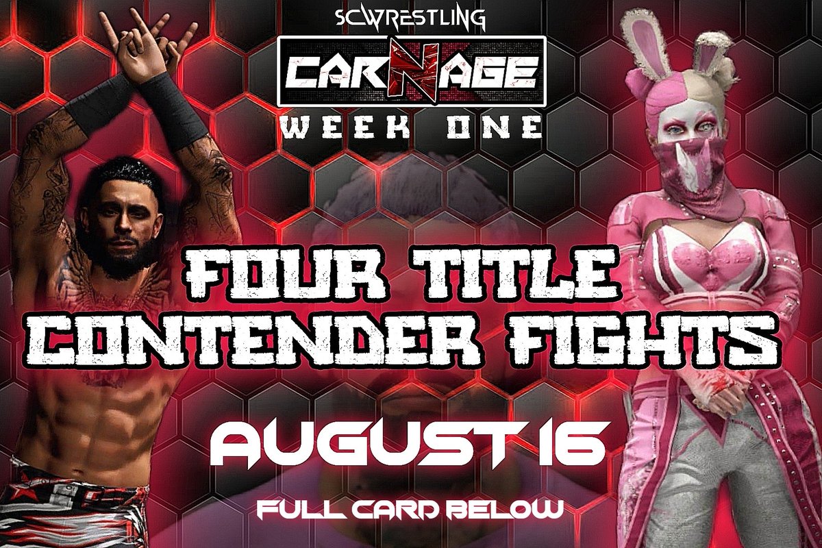 AdoX V Judah V Alan V JT V Arthur X Ghost [TC]

Sasuke V Ranger 

Ash V Stephanie [TC]

Harvey V Nolan 

Doll Face V Bunni [TC]

MAIN EVENT - CHAMBER [TC] 

Damian V Darren V Reject V Oh Em V Organised Skull V Bryan [TC] 

[TC] = Title Contendership leading upto B4B PPV!