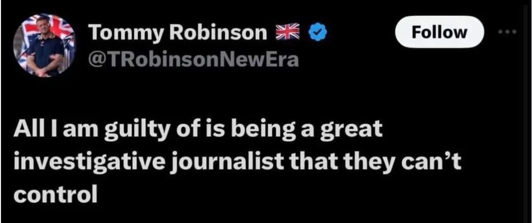 Ah yes. He’s so good at investigating that he got the Southport perpetrator’s ethnicity, religion, and name wrong.