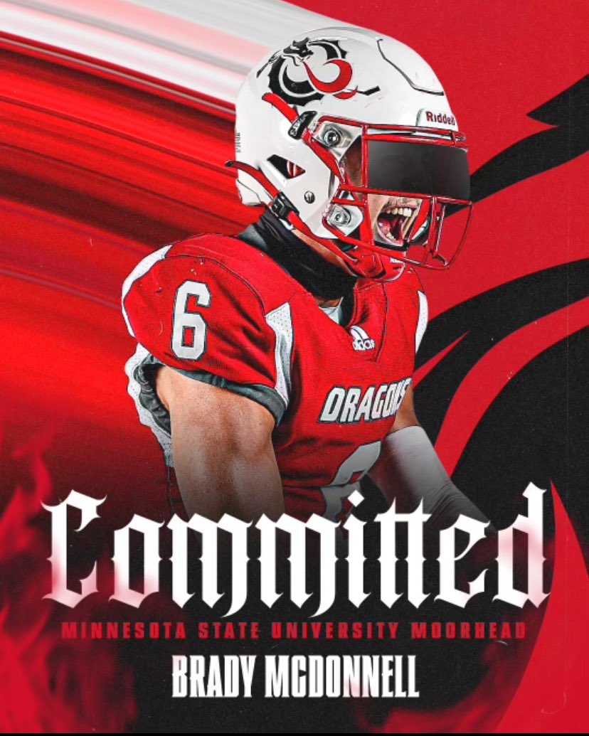 bradymac57's tweet image. Committed! Go Dragons! 
🔴⚪️🐉🏈
@msum_football @CoachLaqua @CoachScott_88 @CoachLawrence02