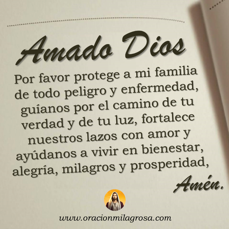 oracion_milagro's tweet photo. ORACIÓN PARA PONER A TU FAMILIA EN LAS MANOS DE DIOS: Te invitamos a hacer esta bella oración para dar gracias a Dios por toda su bondad y pídele al Señor que sea Él guiando, abasteciendo, bendiciendo y protegiendo a tu amada familia.

Haz esta oración en: https://t.co/9frrN5Oorw