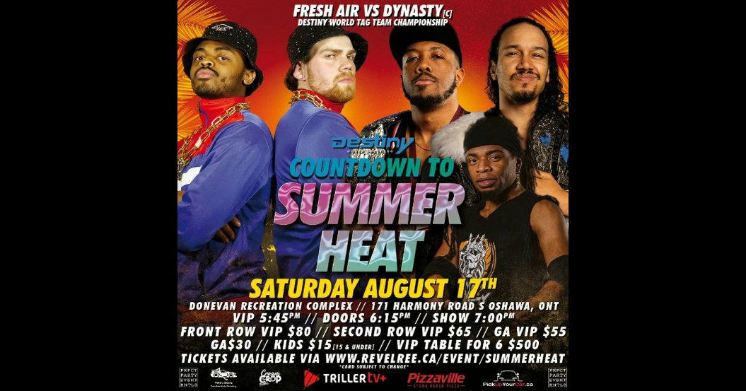 iammiikeytruth's tweet photo. Secure Our Spot
Make History
Leave a Legacy
🔸️
@DestinyWrestle @FiteTV
Summer Heat🔥
1st Time Ever 
DYNASTY 🆚️FRESH AIR
Destiny World Wrestling TagTeam Championships 
Tix🎟Available:
https://t.co/AxilgEKHMg… 
#ProWrestling  #indiewrestling    #TrillerTV #Dynasty #FreshAir https://t.co/delngR7agV