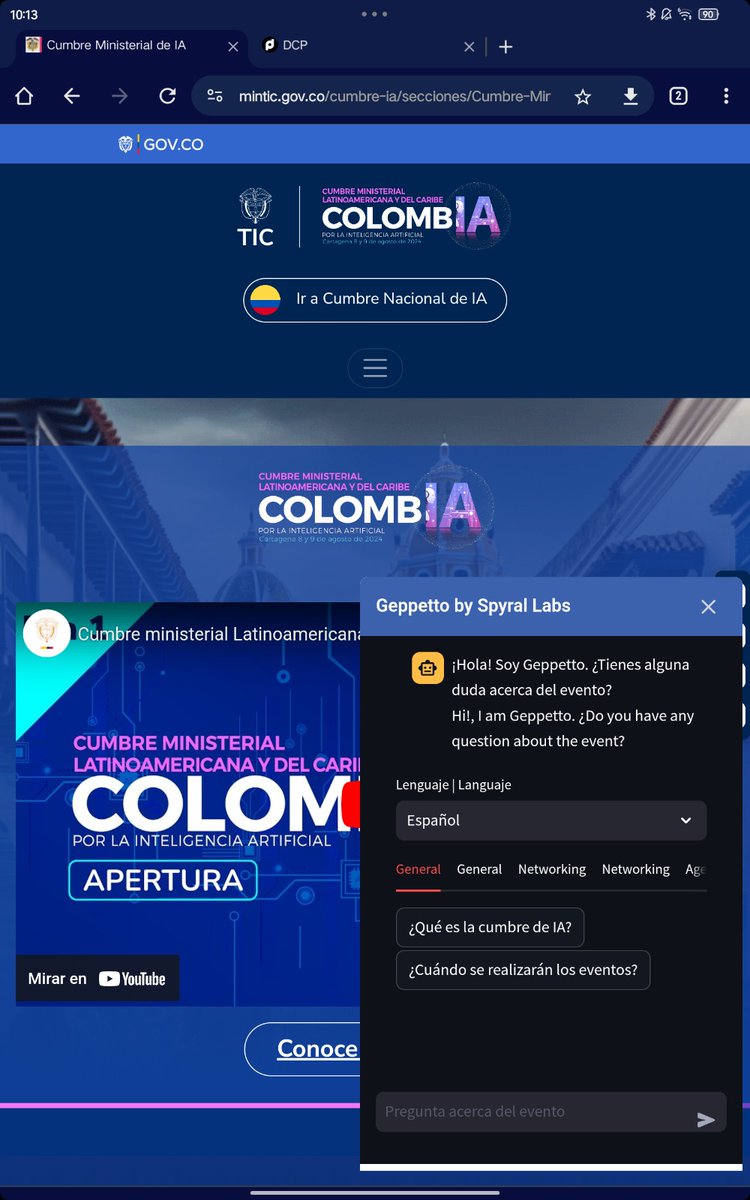 johanlozanol's tweet photo. @Jalopezfa Me complace compartir que estuvimos presentes en el evento demostrando lo que Colombia y su juventud es capáz con el lanzamiento de nuestro proyecto Geppetto con @misael_jesus_ y @Spyral_Labs en la página oficial del MinTIC. https://t.co/hKOk9QEHUk