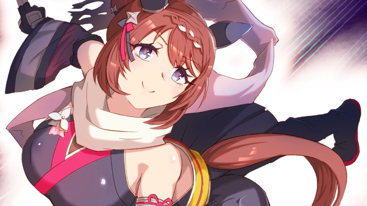 スーパークリーク(ウマ娘) 「おはようございます!#C104 新刊セットのクリアファイル絵柄のくのいちクリーク」|くりがた＠くり亭のイラスト