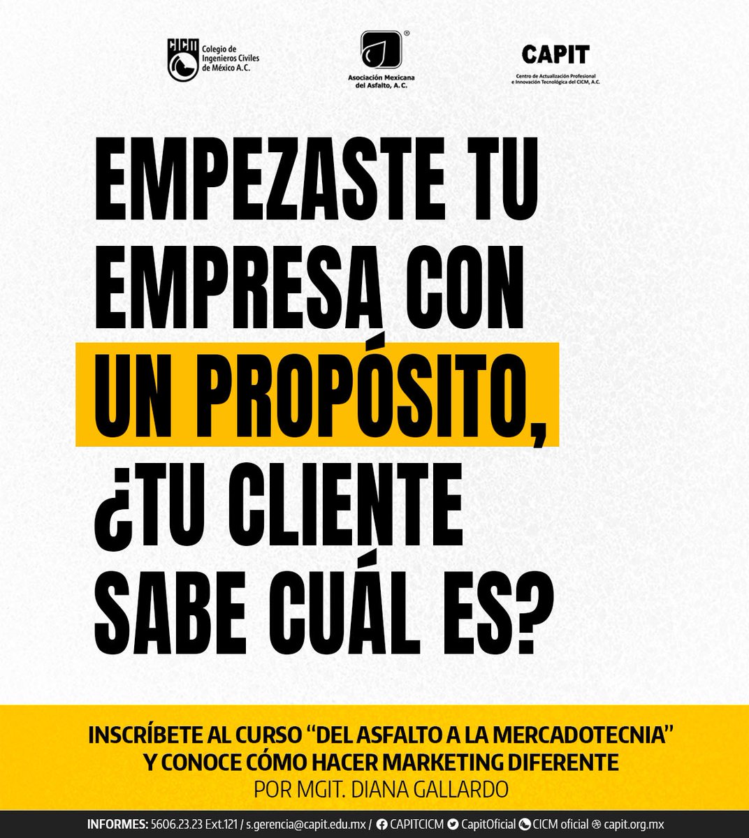 AMAACmx's tweet photo. Descubre cómo la #Mercadotecnia transforma la #Construcción 🚀 El curso "Del Asfalto a la Mercadotecnia" te enseñará cómo evolucionar tu estrategia y liderar el mercado! 🚧📊 ¡Inscríbete ahora! 
https://t.co/CPY5E3OFZW 

#AMAAC #CAPIT #CICM #Construccion #Mercadotecnia https://t.co/31YgLjKCs4