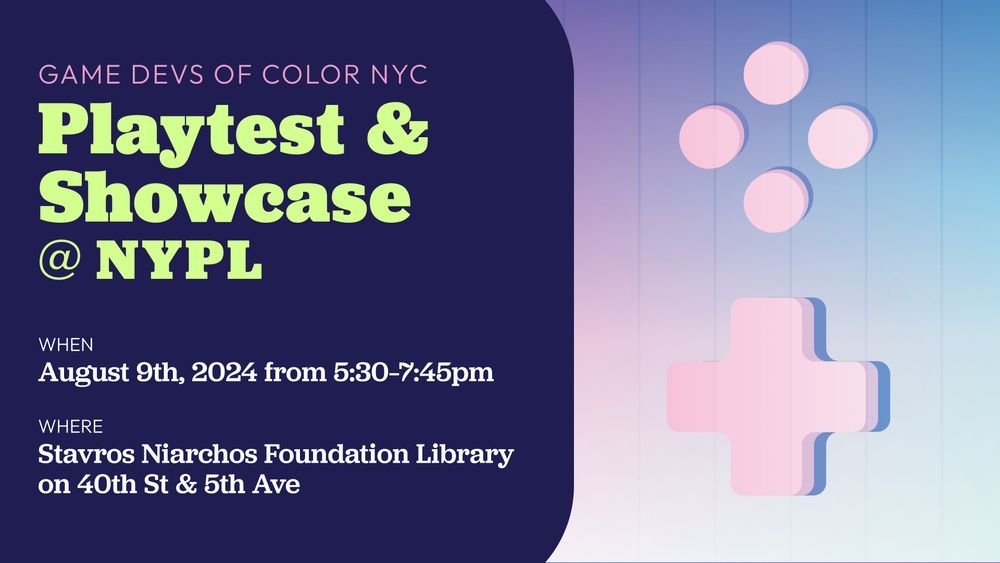 Munity Games (@munitygames) on Twitter photo Ahoy~! Join Munity at the <a href="/GDoCExpo/">Game Devs of Color Expo</a> Playtest & Showcase @ th NYPL where we'll be showcasing Shootlanzer with some cool new updates in a custom Arcade Machine!
Tickets are free and you can get them here!
ti.to/GDoCExpo/2024-โฆ Ahoy~! Join Munity at the <a href="/GDoCExpo/">Game Devs of Color Expo</a> Playtest & Showcase @ th NYPL where we'll be showcasing Shootlanzer with some cool new updates in a custom Arcade Machine!
Tickets are free and you can get them here!
ti.to/GDoCExpo/2024-โฆ