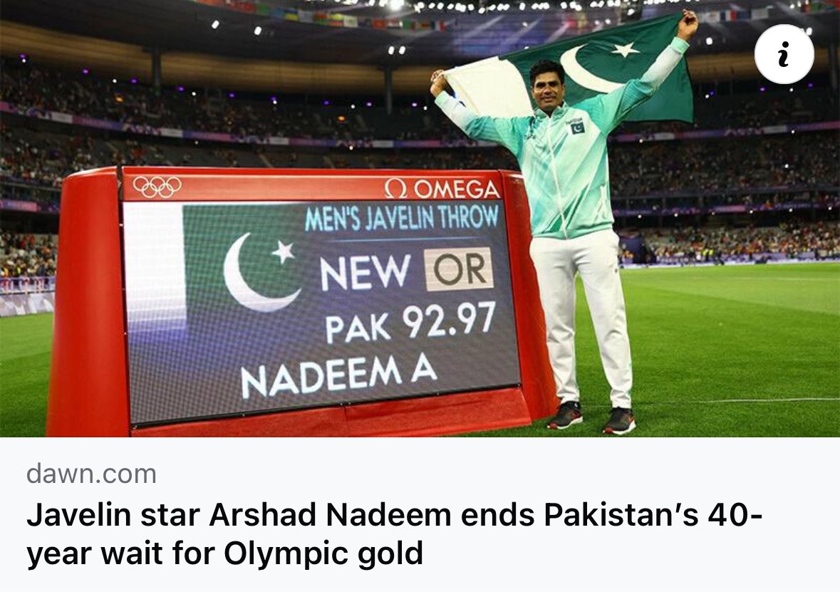 PAATampa's tweet photo. 🇵🇰🇵🇰🇵🇰🇵🇰🇵🇰 Congratulations to the one and only Arshad Nadeem, Javelin star, who set a new Olympic record winning GOLD🥇 for Pakistan! What a proud Pakistani moment! 🇵🇰 🇵🇰🇵🇰🇵🇰 https://t.co/Tqs5OWNTtM #Olympics #ArshadNadeem #Pakistani https://t.co/wYNhLag5mZ
