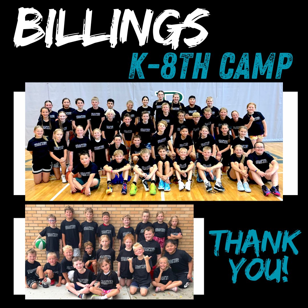 75+ K-8th graders (from all over MT &amp; WY) filled the gym these last few days in Billings! Using the motto Learn It-Use It campers learned a ton and competed using their new skills throughout the week. Loved working with these amazing campers! Thank you for attending our Billings