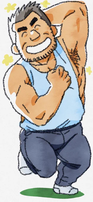 やっぱり、笑ってる顔を描くのが好き。 助平な顔を描いてるのも好きだけどね。 気持ちが辛い時に描き始めたおじさん達だけど、好きだと言ってくれる方もたくさんいらっしゃったし、何より描いてる間、自分が良い状態になれてる気がする。猫などの可愛いものを愛でているような気分に近いかも知れん。