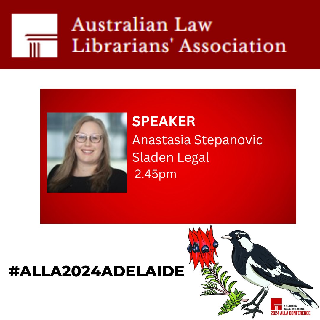 After delivering a dynamic hybrid workshop on FLO at the preconference, let's hear from Anastasia Stepanovic, speaking about A FLO Party in Third Class. 📚💻
#ALLA2024Adelaide #ALLA24 #LawLibrarians #LegalResearch
<a href="/anastpvic/">Anastasia Step</a>