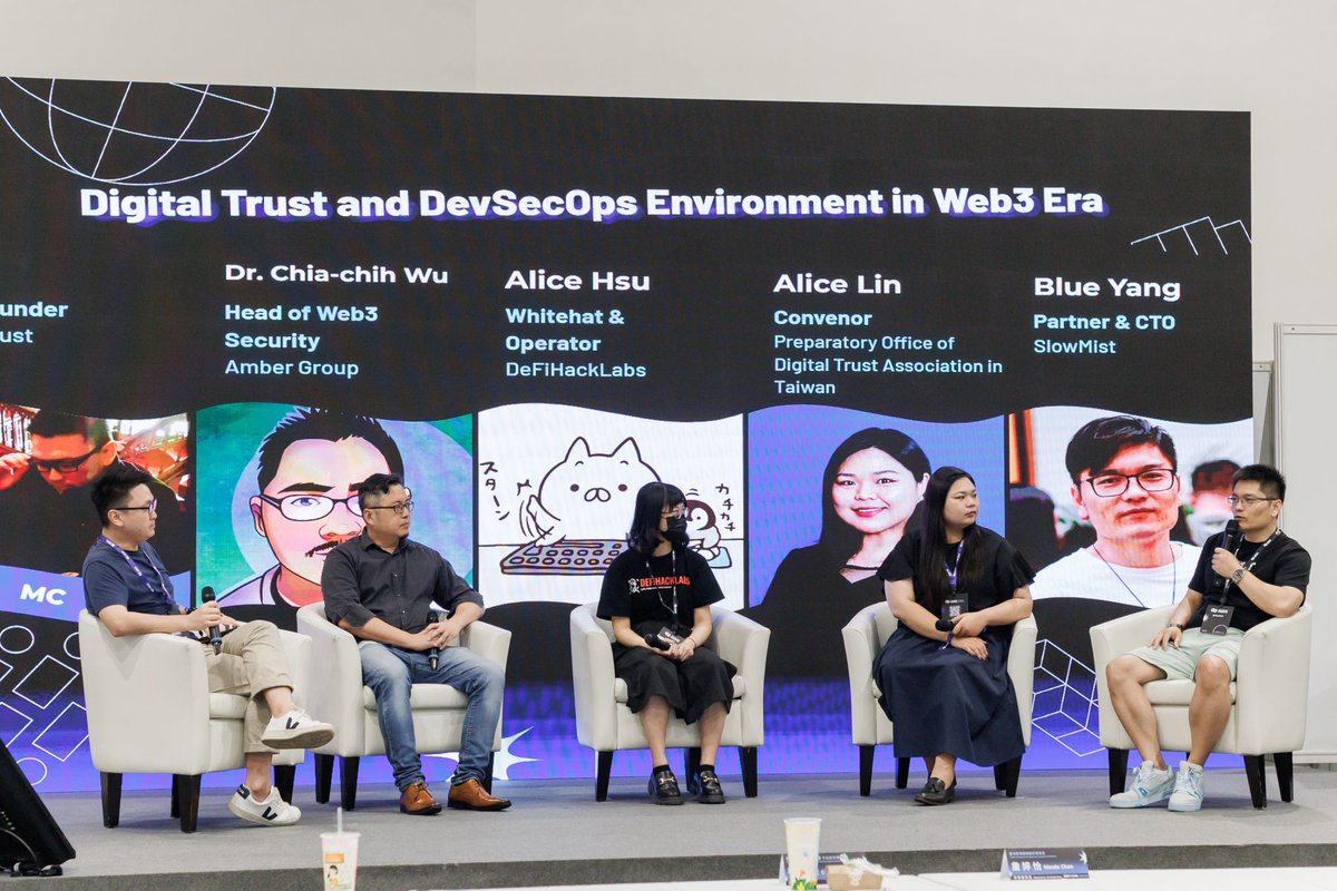 cymetrics's tweet photo. 🚀 Our team is thrilled to have participated on panel at #ABS2024 in #Taipei these past week!
Engaging with top industry minds and exploring the latest in Web3 was truly inspiring. 💪
#Blockchain #Crypto #Web3 #Security #smartcontractExploit https://t.co/LqJlUE5lb4