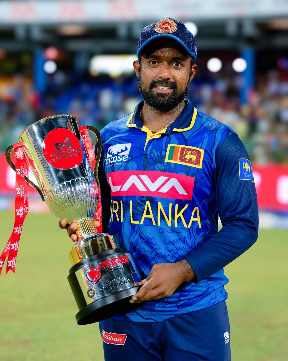 Prasanrod's tweet image. In his first tour as captain led the team to end a 27 year wait to defeat India in a bilateral ODI series.

Took the bowl into his hand and captured wkts in crucial moments.

Called the 'toss' correctly in all 3 games.

Good start for him.

#SLvIND
