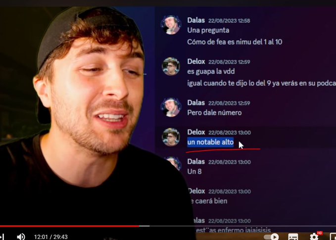 Dalas es el que vive en otro universo mira que la persona que se ha operado toda la cara (y mal) que dice que es perfecta y todos se lo quieren follar pero al mismo tiempo tiene cuerpo de tamal mal amarrado le diga a Nimu que es fea y que es un 3 demuestra lo ardido que quedó.