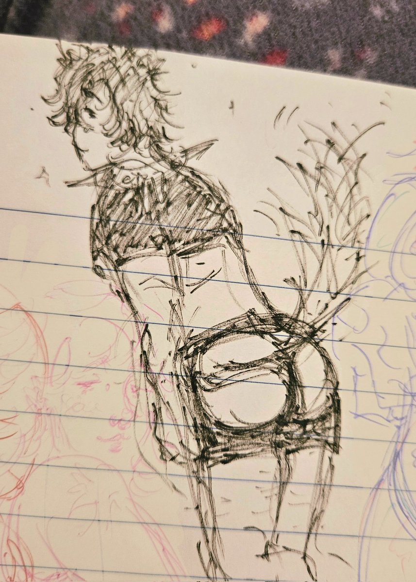 euee very messy sketch and my first time ever drawing Garu but :33