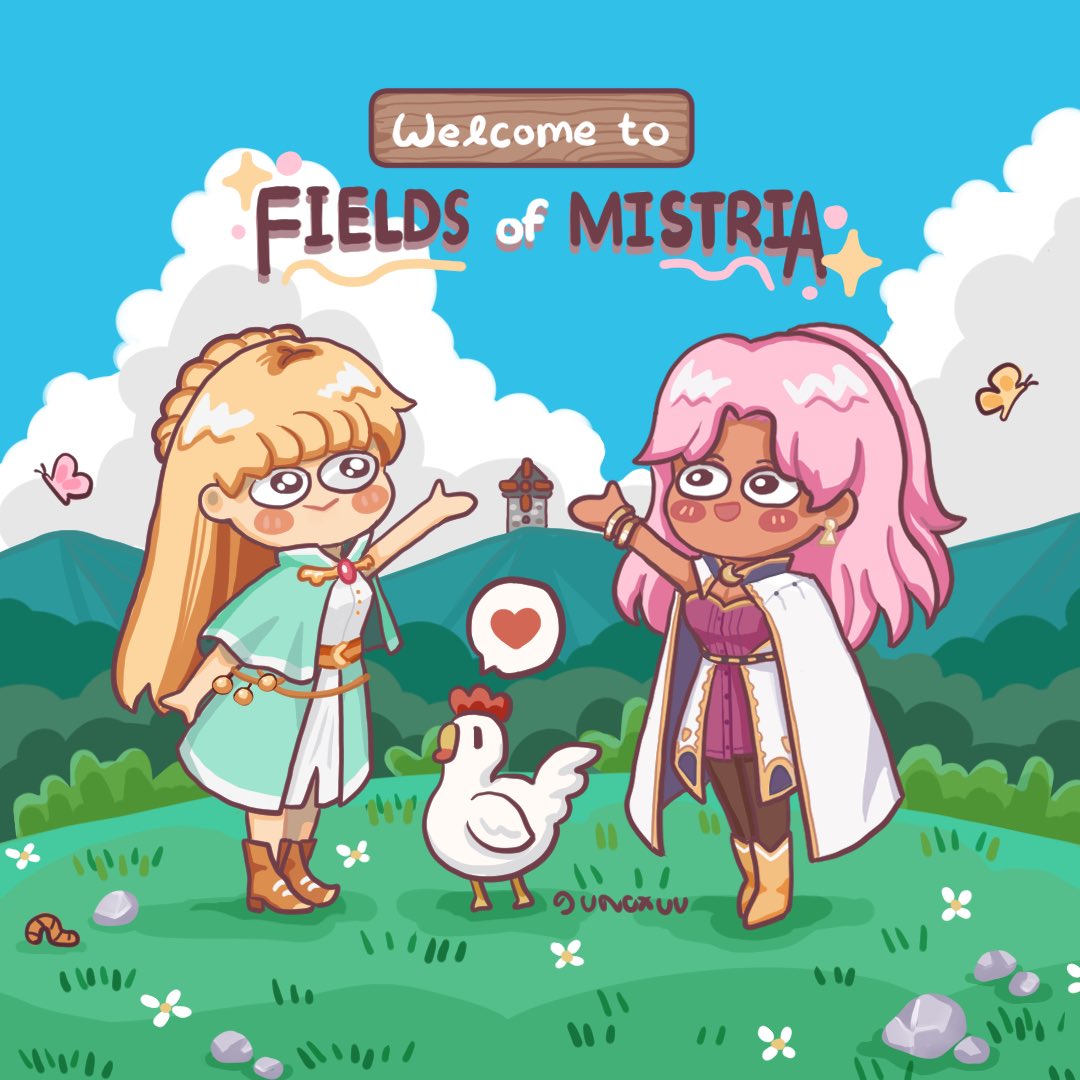 unoxuu's tweet photo. Welcome to #FieldsofMistria 🐓☘️ https://t.co/qgmwfASglx