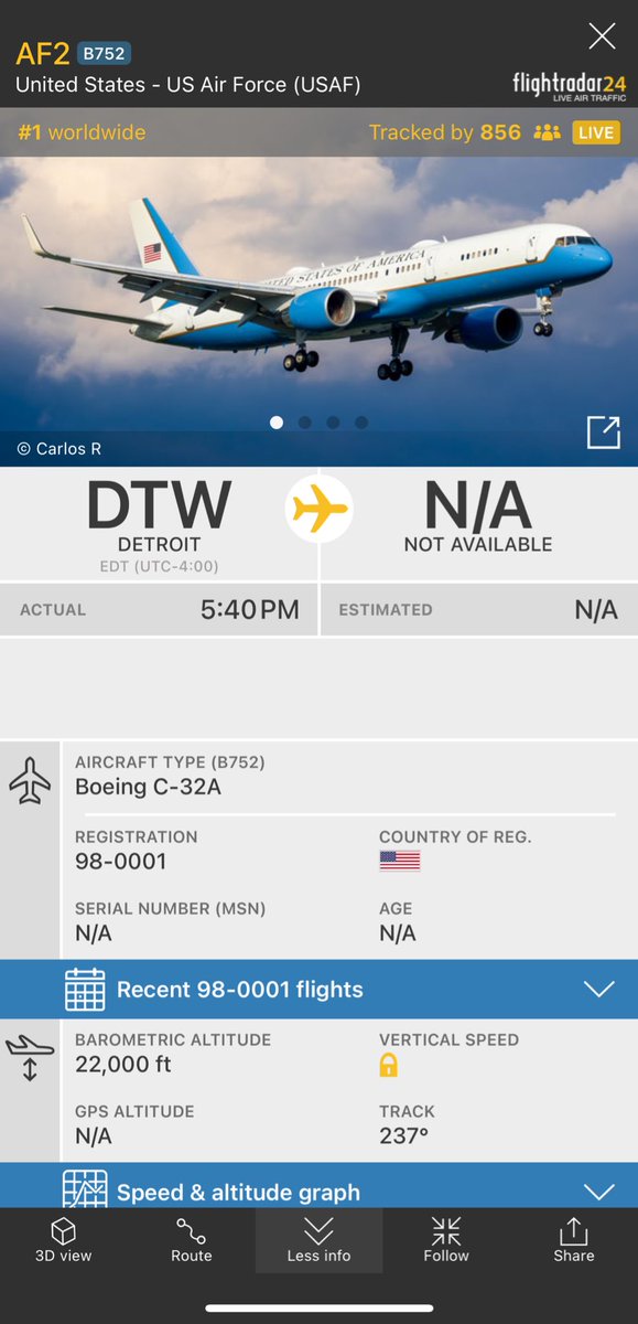 PublicInfoAlert's tweet image. Air Force 2 is about to land at PHX Sky Harbor.