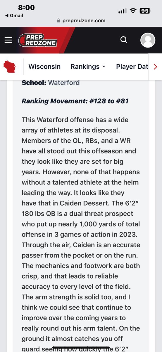 caidendessart15's tweet image. Thank you @PrepRedzoneWI for the write up! Beyond blessed and ready to show my ability on friday nights.
@FbWaterfor16704 @BrentThoen @MJ_NFLDraft @OJW_Scouting @travisWSN @NWahlScouting