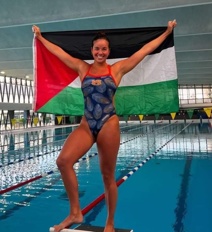 Valerie Tarazi, an Palestine swimmer originally from Gaza, earned second place in the Women’s 200m Individual Medley heat 1 at the Paris 2024 Olympics.