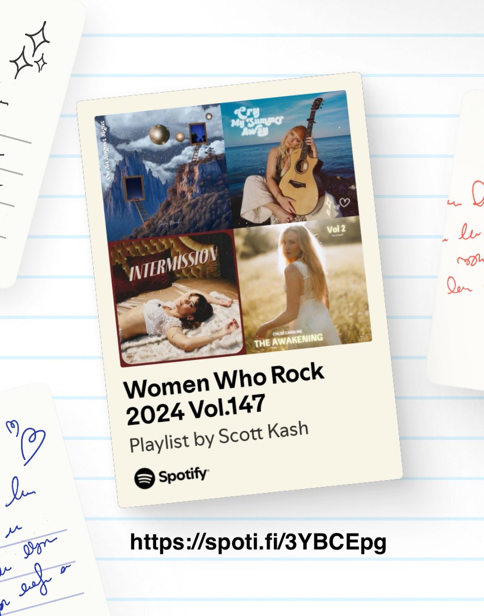 NEW #WomenWhoRock playlist the best new releases by
<a href="/_mazemusic/">Maze</a>/#IsabelMusic
<a href="/RachaelWarfield/">Rachael Warfield</a>
@sophiebickerdike/<a href="/Octoberture/">Christina Thomas Taylor</a>
<a href="/itsmarialexa/">MARIA ALEXA</a>
<a href="/HaynesLizzie/">Lizzie Haynes</a>
<a href="/itsjaydemusic/">jayde</a>
#BereniceMusic
+MORE

#Spotify
spoti.fi/3YBCEpg

#NewMusic2024 #MultiGenre