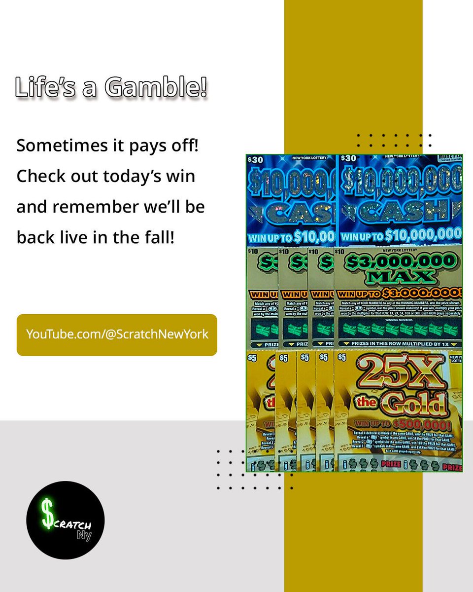 ScratchNewYork's tweet photo. The winning streak continues! 

#lotteryscratchers #nylottery #scratchtickets #scratchticket #scratchcards  #lotteryticket #scratchoff #scratchers #gambling #multiplier  #scratchoffcards #scratchofftickets #scratchoffwins #benjamins #winner #lotterywinner #winning #lucky https://t.co/UZnVt0hbWh