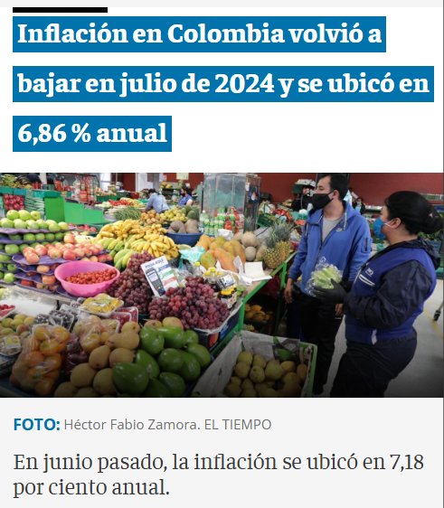 El señor <a href="/IvanDuque/">Iván Duque 🇨🇴</a> diciendo que el país va mal, justo el día en que se confirma que la inflación bajó a 6.8%. Él la entregó en 10.8%. Pobre, no le sale una.