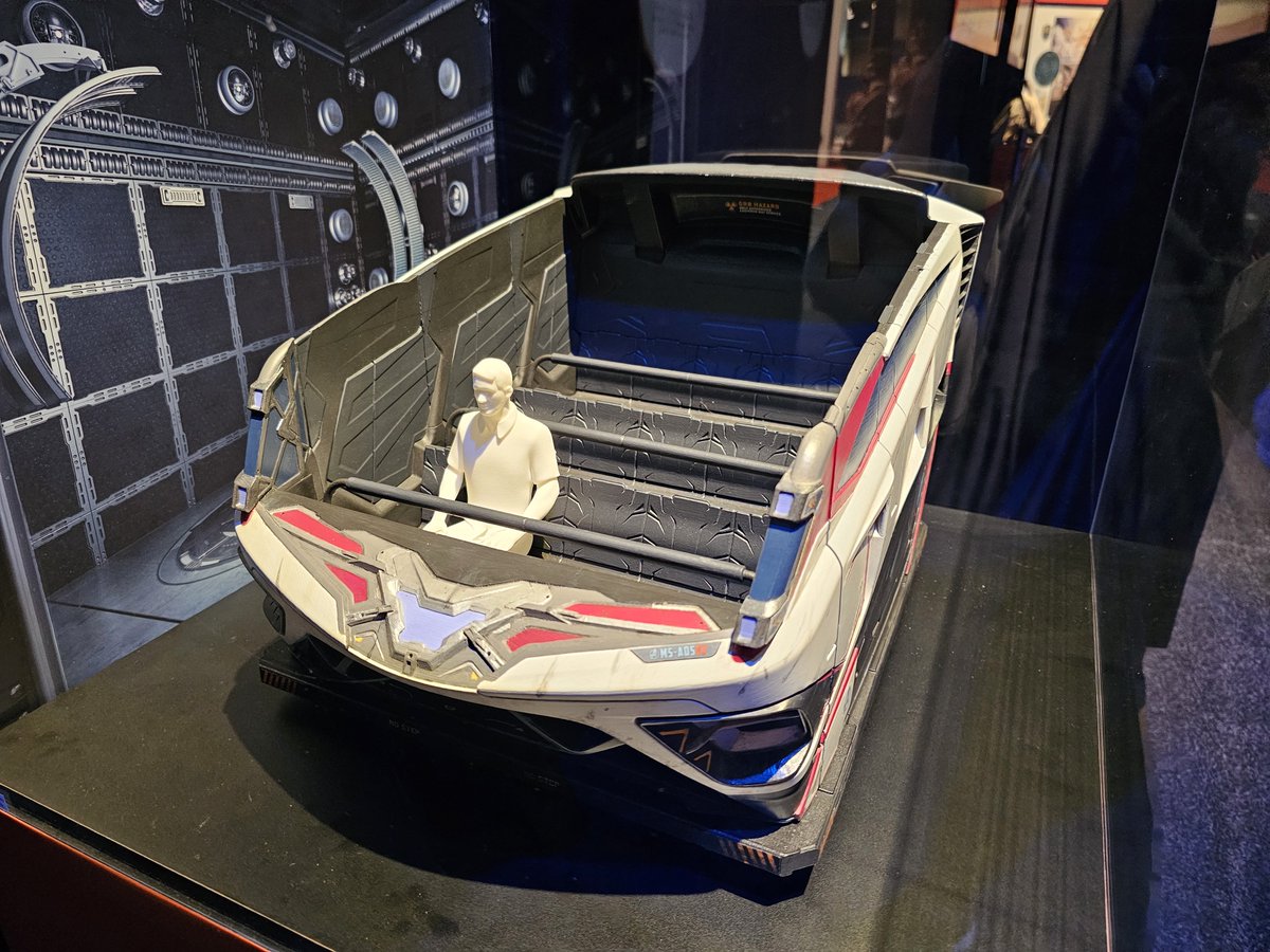 DrewDisneyDude's tweet photo. FIRST LOOK at King Thanos and the ride vehicle model for the Avengers E-Ticket in Avengers Campus at Disney California Adventure Park! #D23 https://t.co/T6nyNHfll2