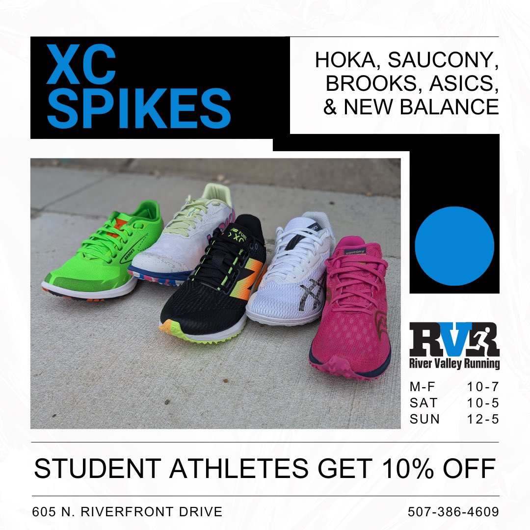 River Valley Running has a 10% discount on trainers and spikes