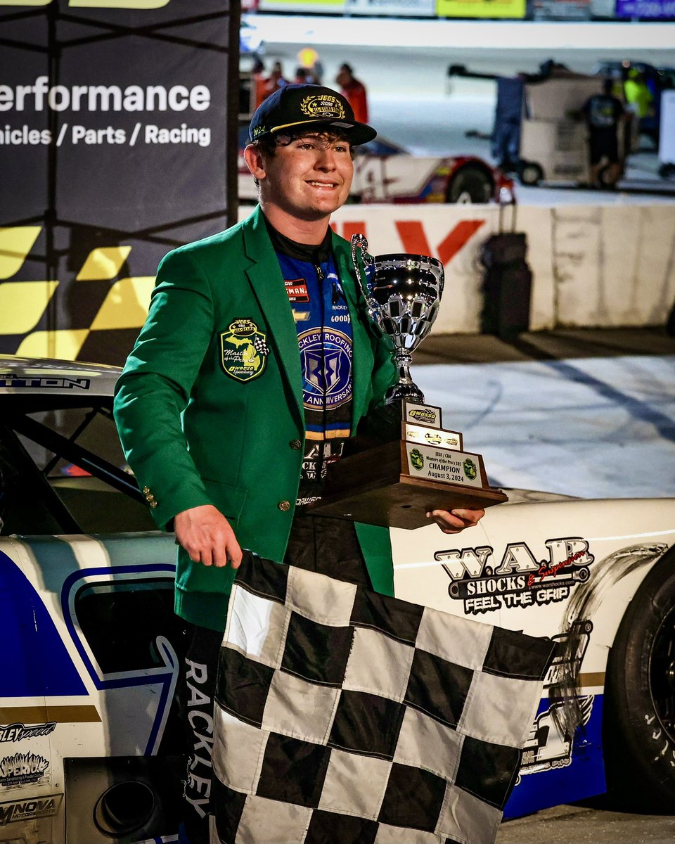dawsonsutton_'s tweet photo. Grabbed 15k and a green jacket last weekend at the Masters of the Pros ⛳️🏌️‍♂️

Looking forward to heading back to Owosso Speedway next weekend for the @racewithstars Michigan 200 👆

But before that, we’ll try to grab our third win of the year @RaceFairgrounds 👊 https://t.co/F1prGKNnKT